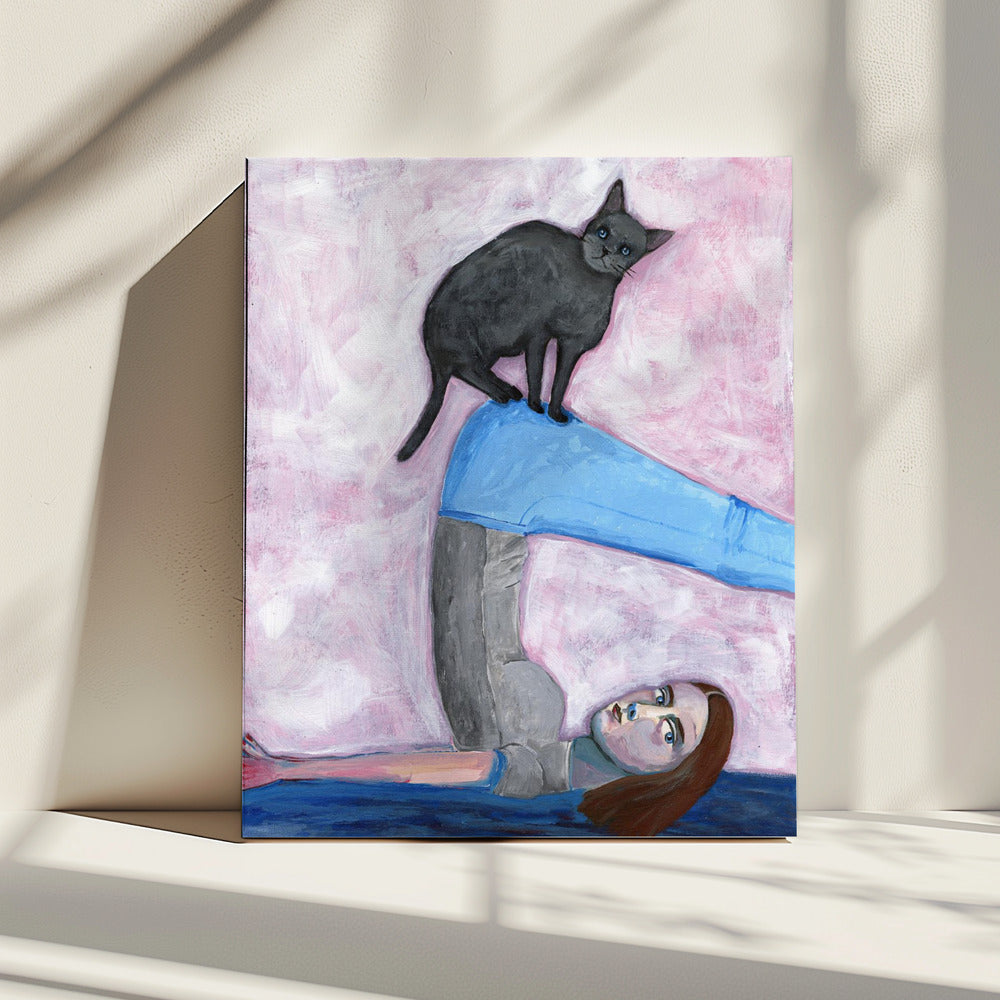 Yoga met mijn kat | Canvas