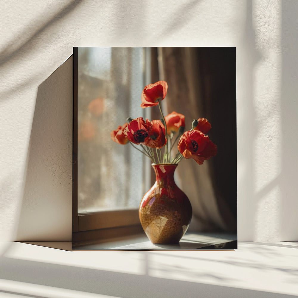 Warme Klaproos Gloed | Canvas