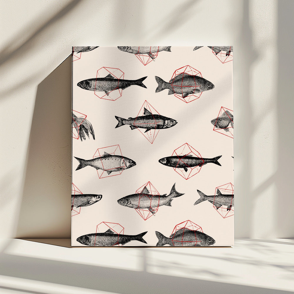 Vissen in de geometrie nr. 4 | Canvas
