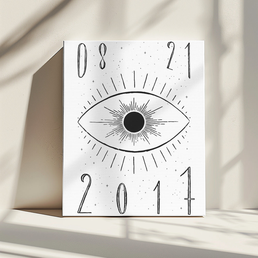 Totale zonsverduistering Wit | Canvas
