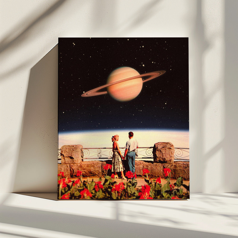 Geliefden in de ruimte | Canvas