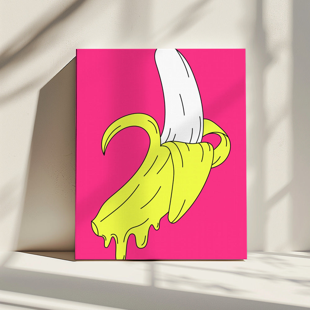 Smeltende roze banaan | Canvas