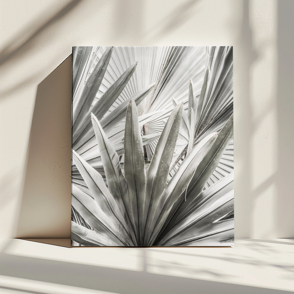 Zilveren bladeren | Canvas
