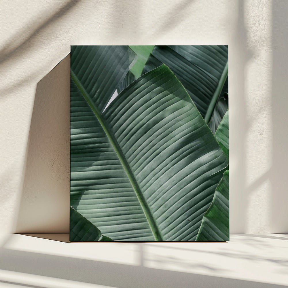 Groene bladgolven | Canvas
