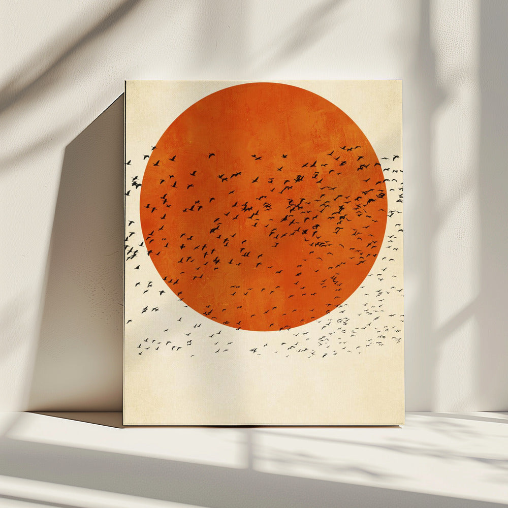 Vogels in de zon | Canvas