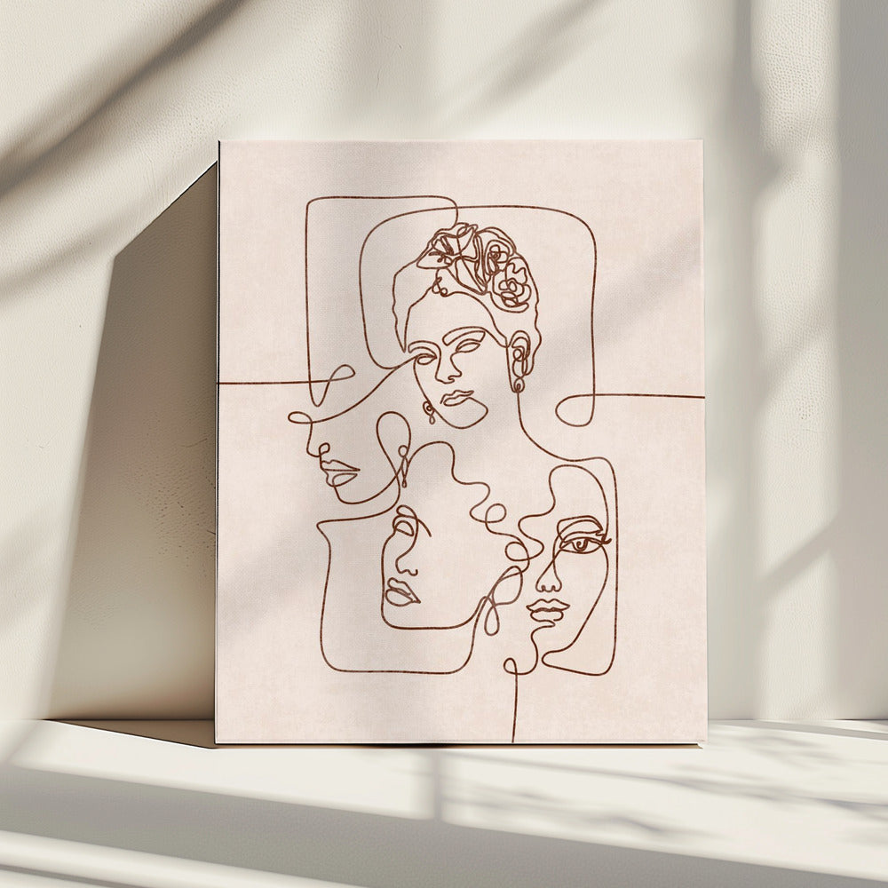 Verstrengelde Gezichten | Canvas