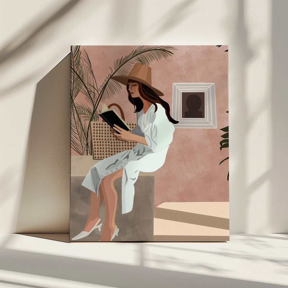 Vreedzaam leeshoekje | Canvas