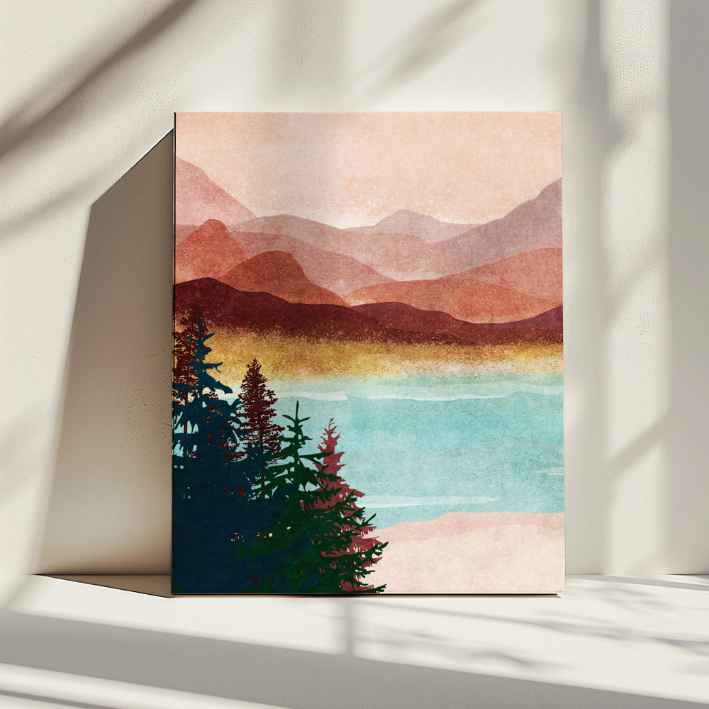 Mistige berggloed | Canvas