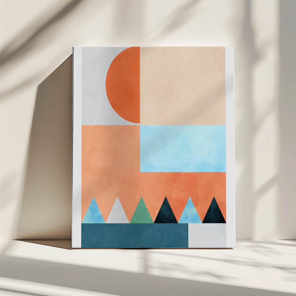 Ruimtes Blauwe Driehoek | Canvas