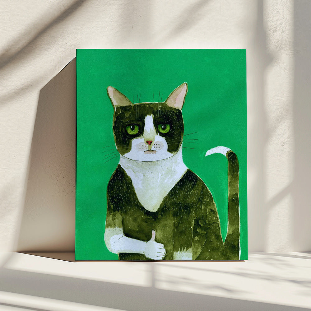Tuxedo Cat Duimen Omhoog | Canvas