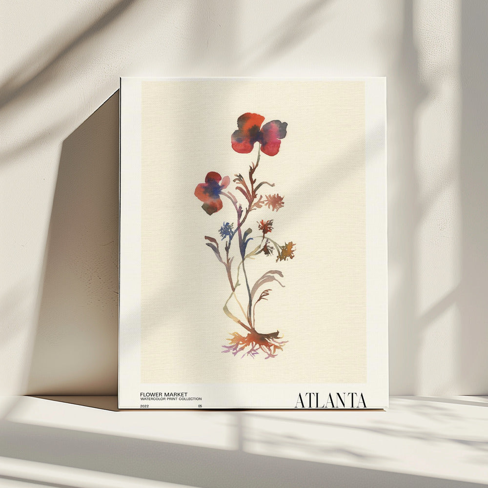 Collectie aquarelprints. Bloemenmarkt - Atlanta | Canvas