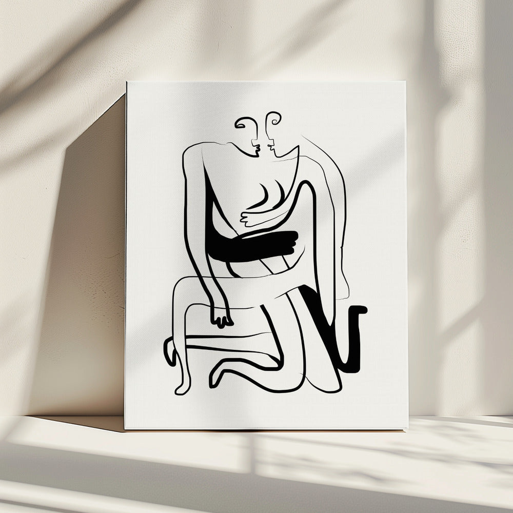 Knuffels en kusjes lijnkunst | Canvas