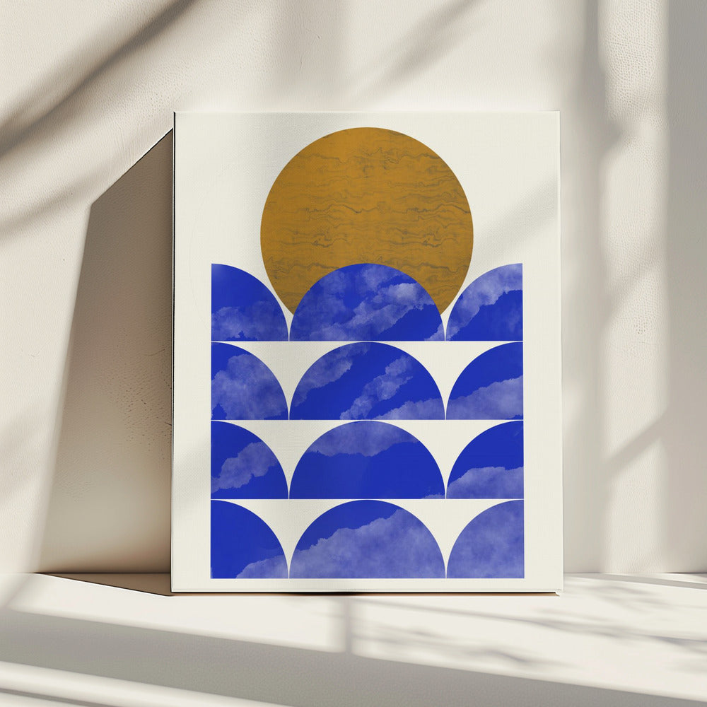 Geometrische zonsondergangcompositie | Canvas