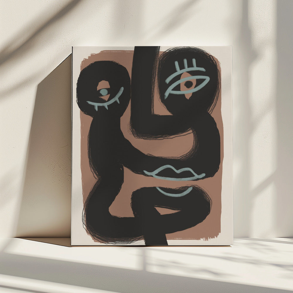 Abstract Zwart Portretpaar | Canvas