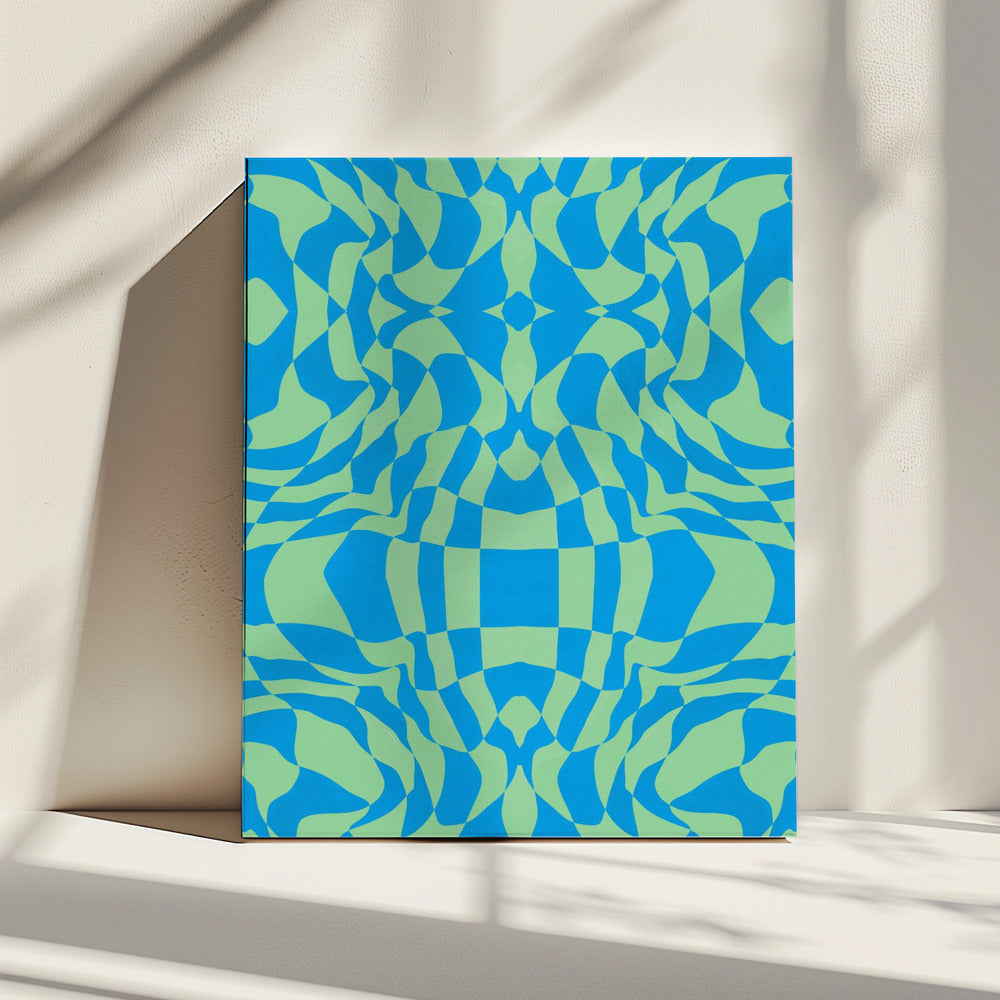 Coole kleuren Warp Checkers | Canvas