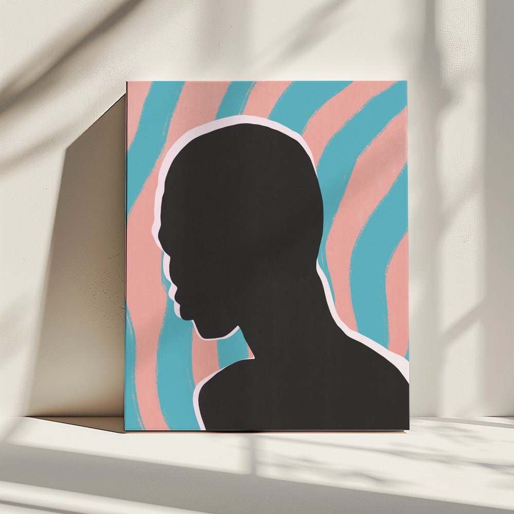 Anoniem portret in neonlicht | Canvas