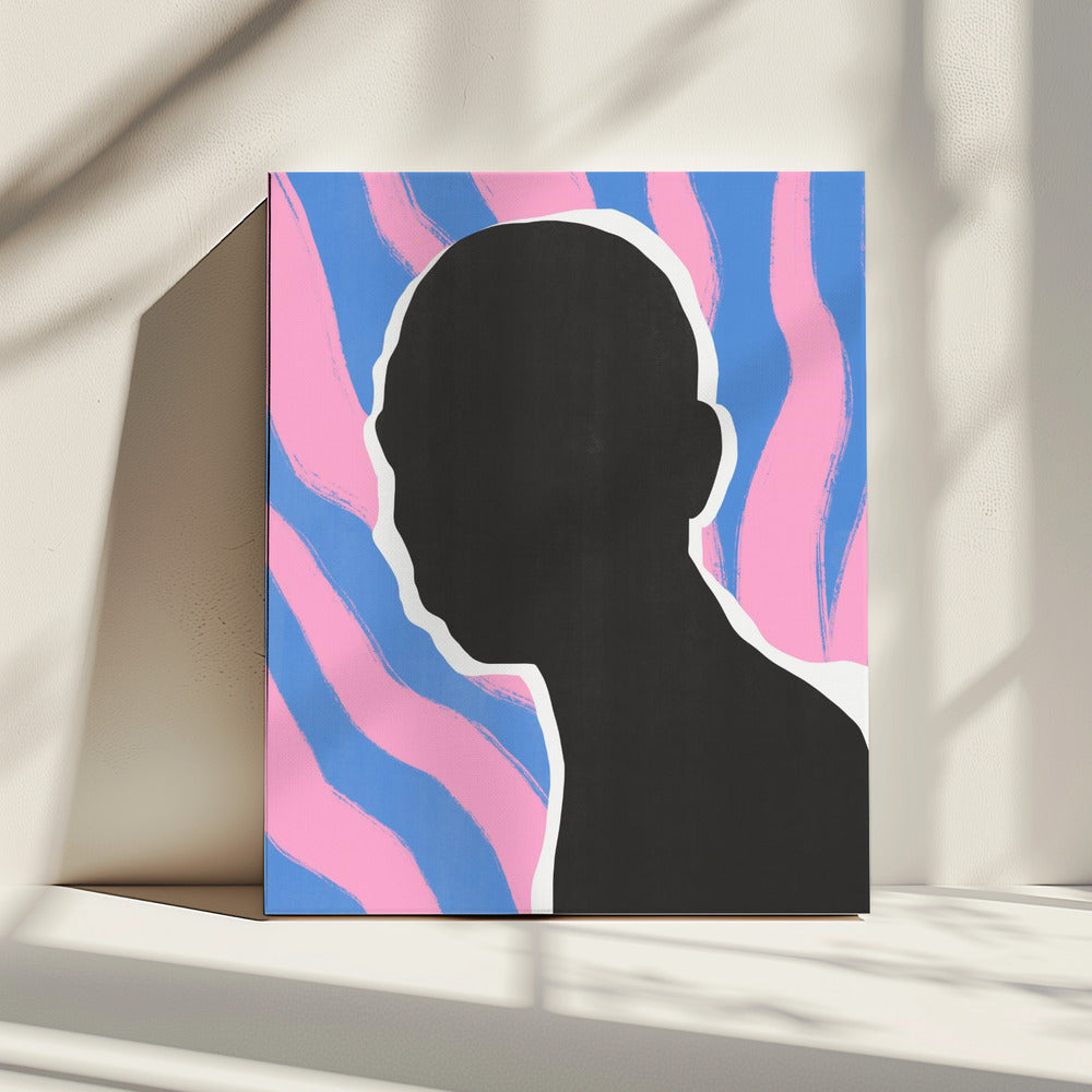 Anoniem portret in strepen | Canvas