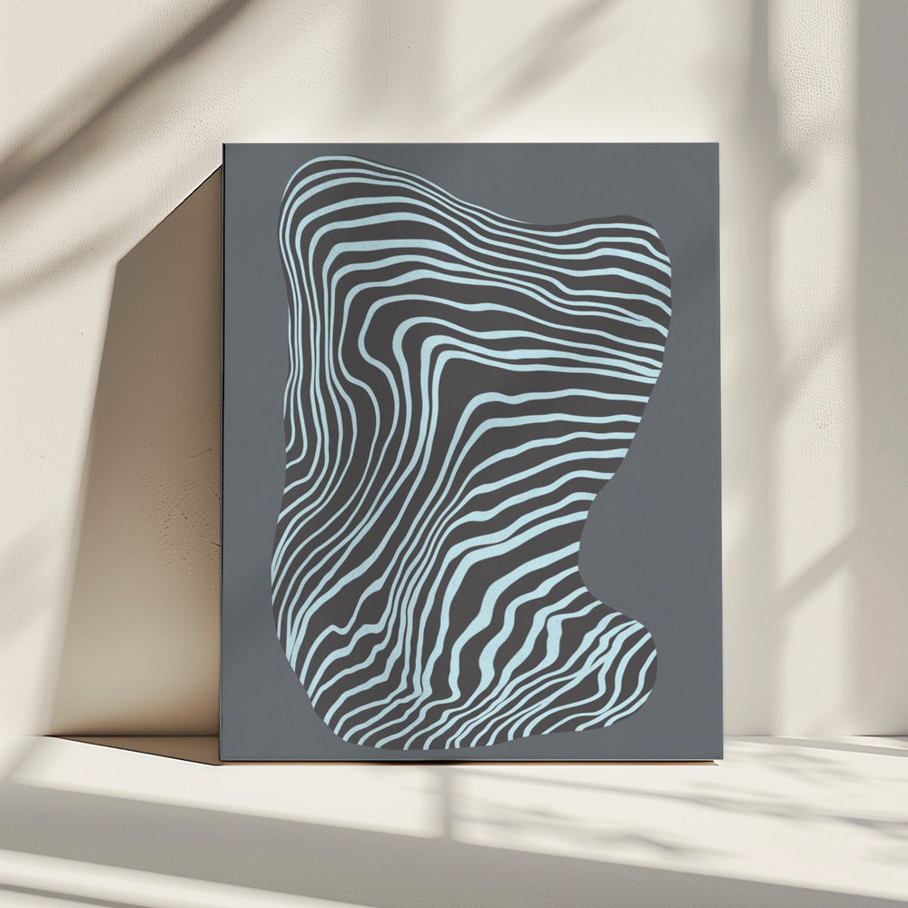 Lijnkunst opgesloten in ruimtegrijs | Canvas