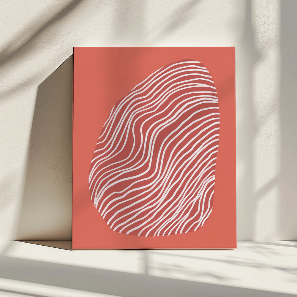 Lijnkunst opgesloten in de ruimte - rood | Canvas