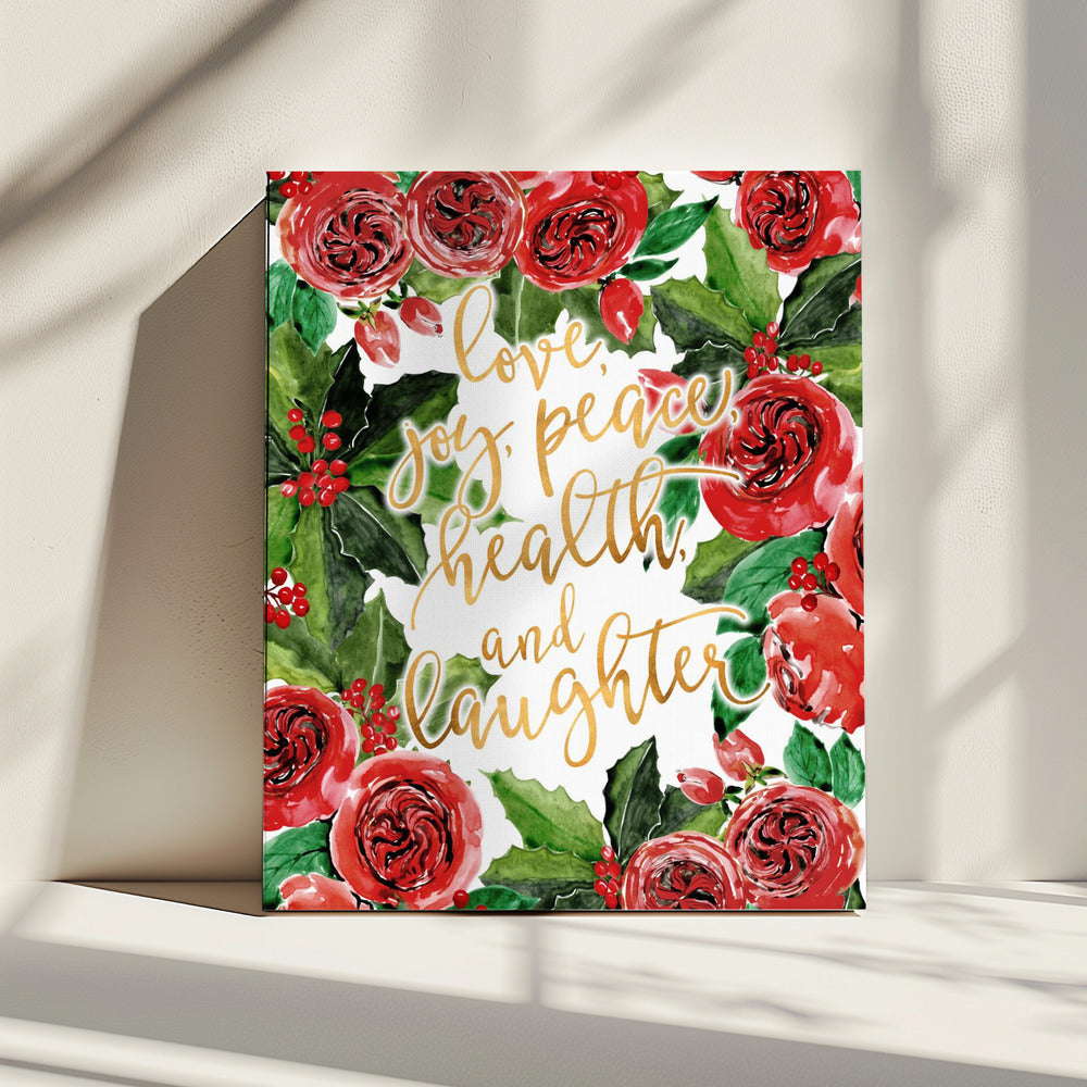 Beste wensen vakantie rode rozen | Canvas
