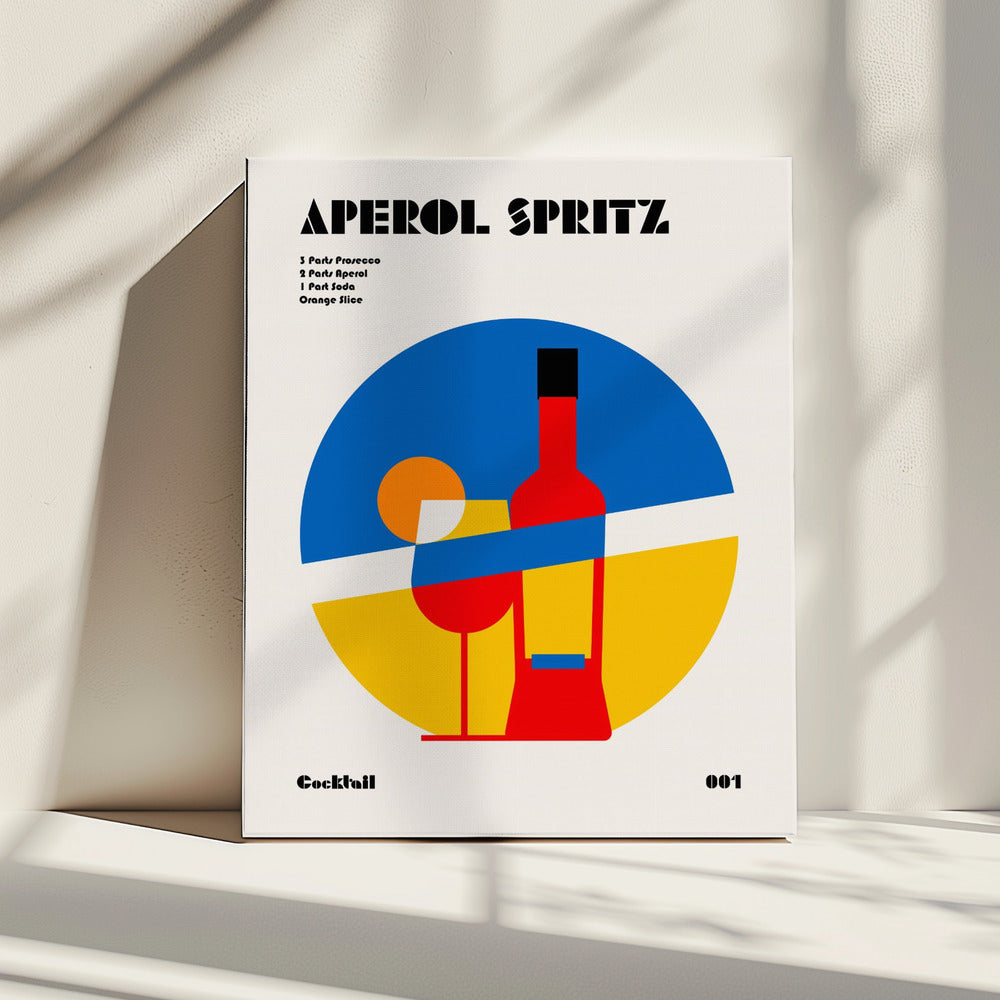 Aperol Spritz Cocktail Bauhaus Kunstdruk | Canvas