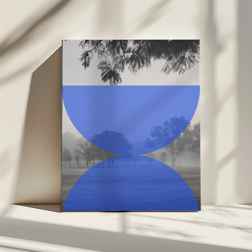 Mistige blauwe horizon | Canvas