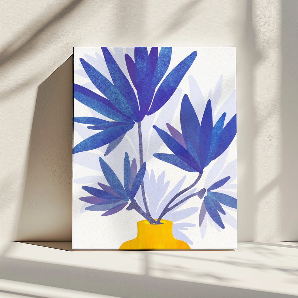 Indigo Bloemen | Canvas