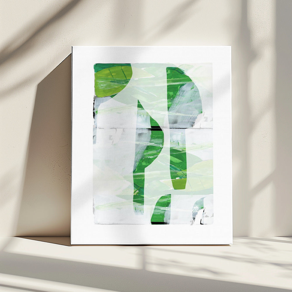 Limegroen Zwart Abstract No1 | Canvas