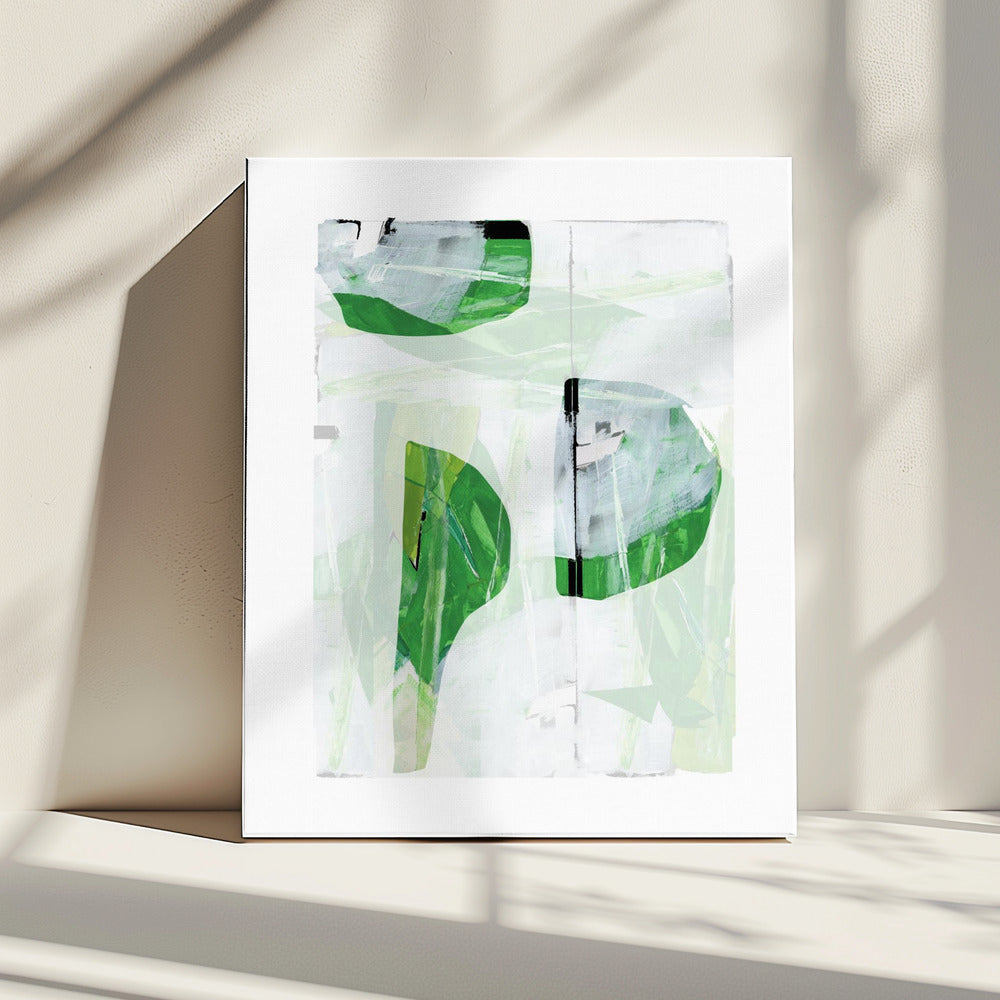 Limegroen Zwart Abstract No2 | Canvas