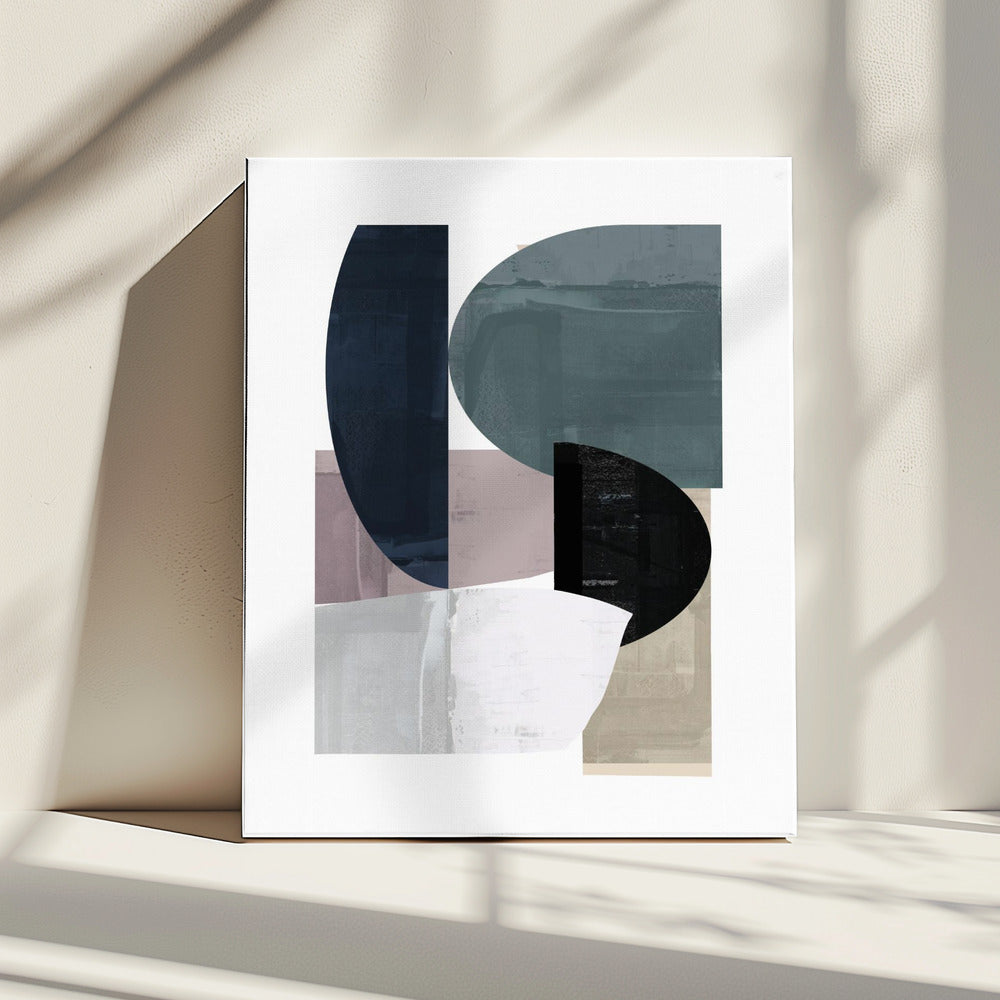 Marineblauwe vormen nr. 3 | Canvas