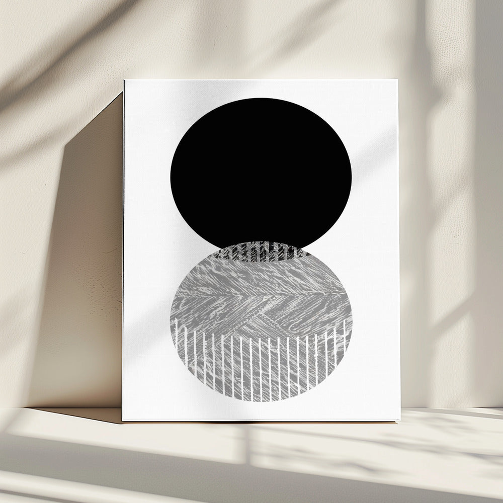 Zwartgrijze stippen Bauhaus nr. 2 | Canvas