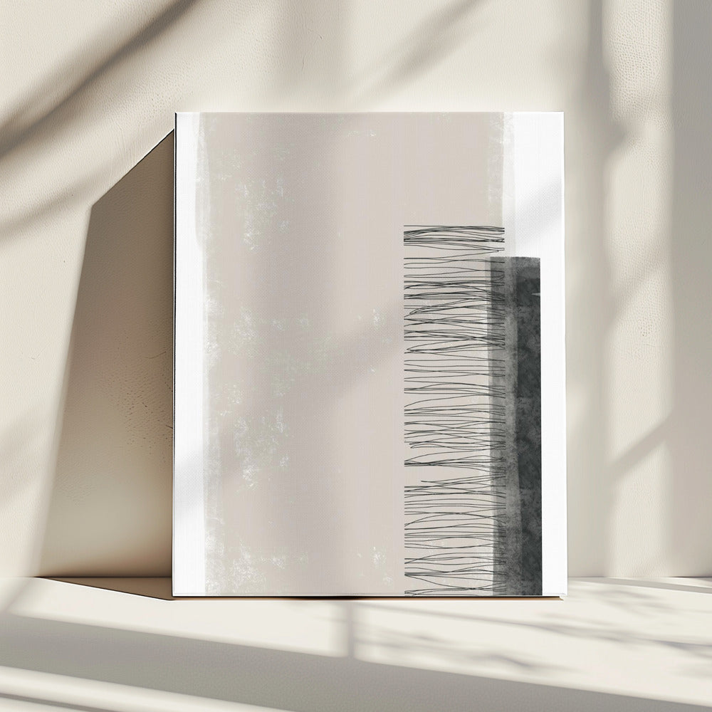 Monochroom palet met verticale lijnen | Canvas