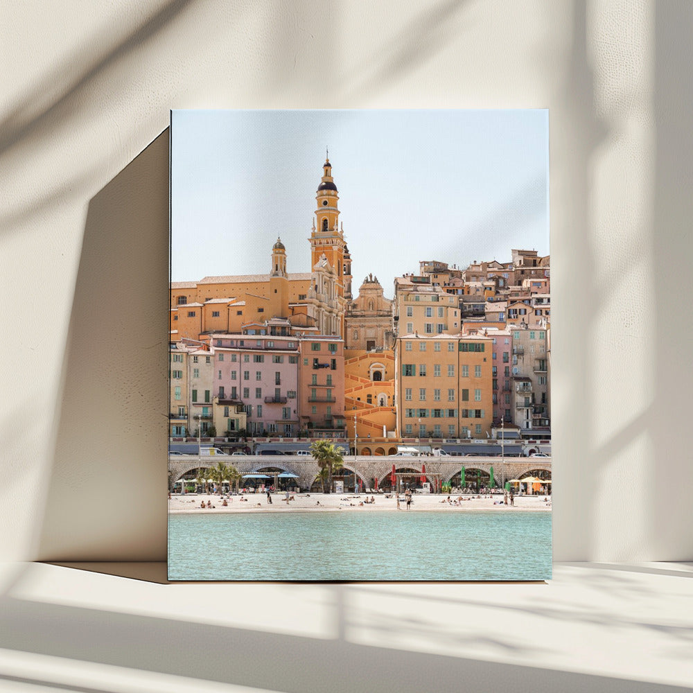 Skyline van Menton | Canvas