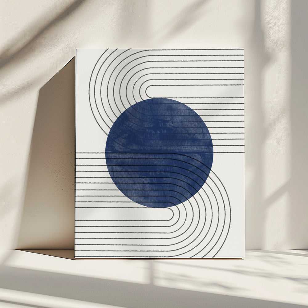 Blauwe Eclipslijnen | Canvas