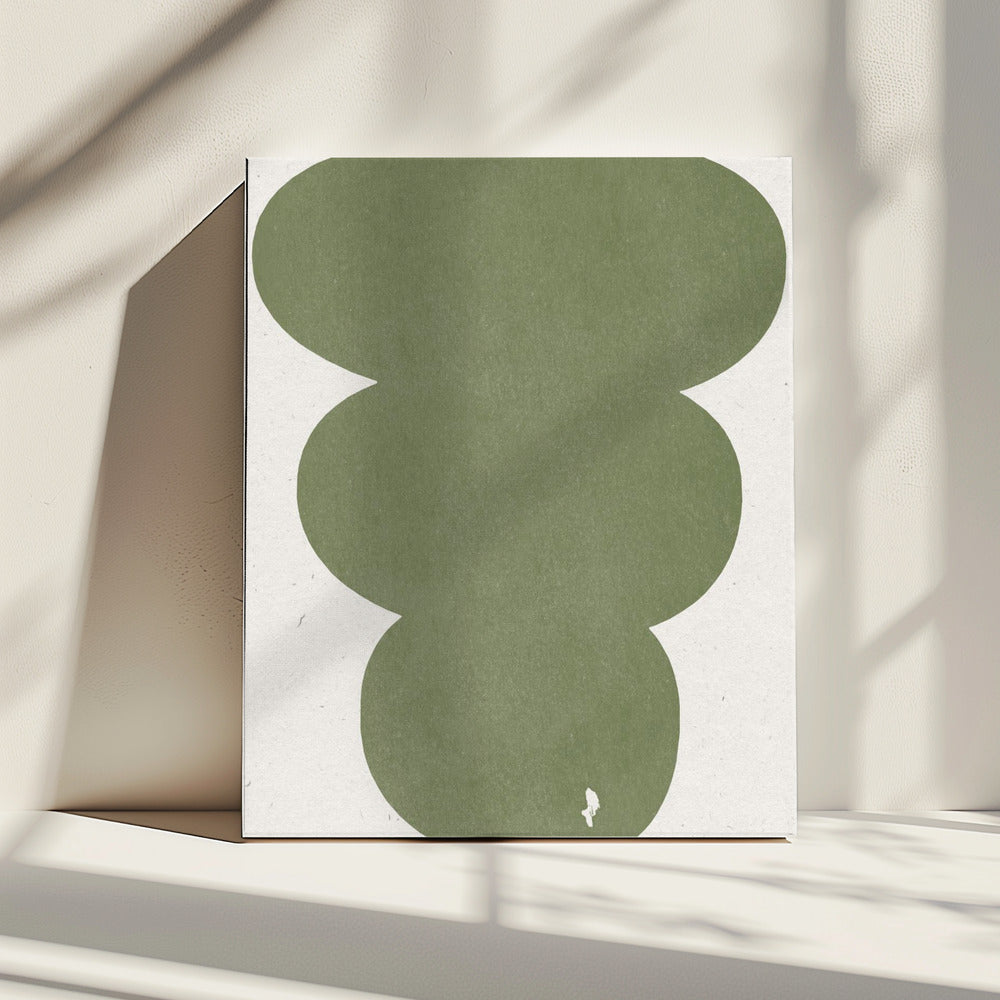 Groen Eenvoudige Retro Vormen | Canvas