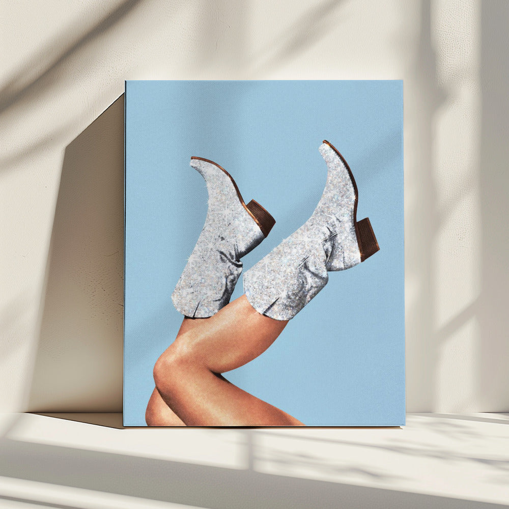 Deze laarzen Glitterblauw II | Canvas