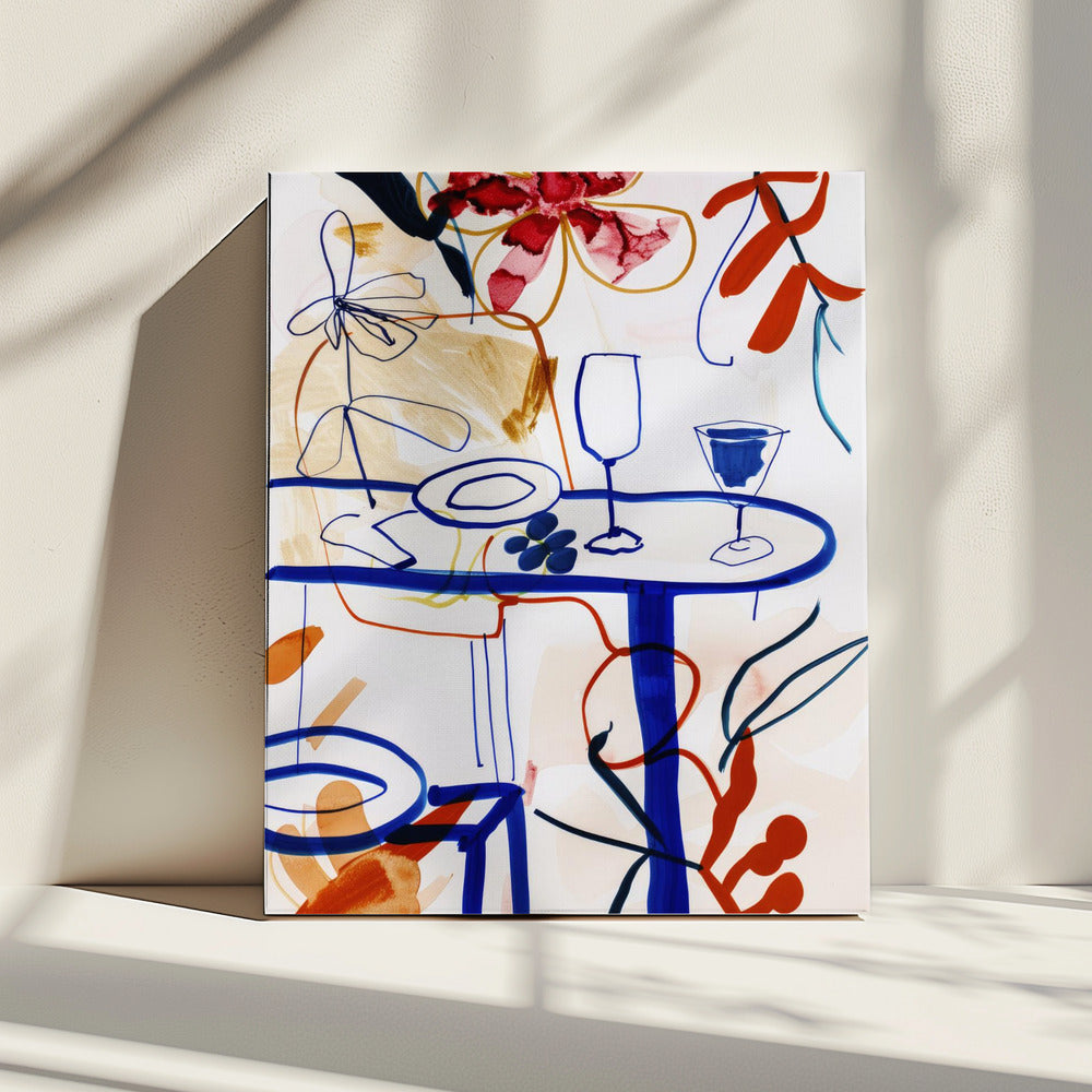 Levendige tafelscène | Canvas