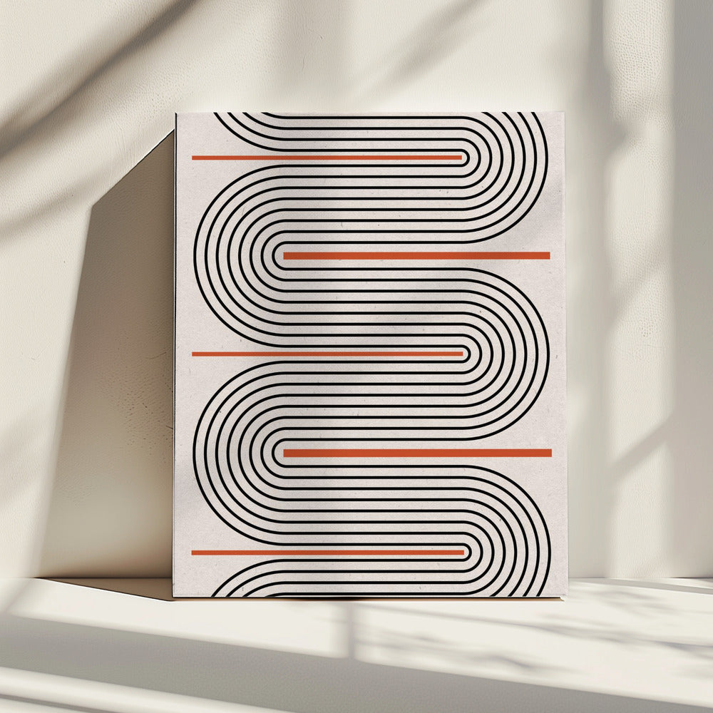 Gebogen ritmelijnen | Canvas