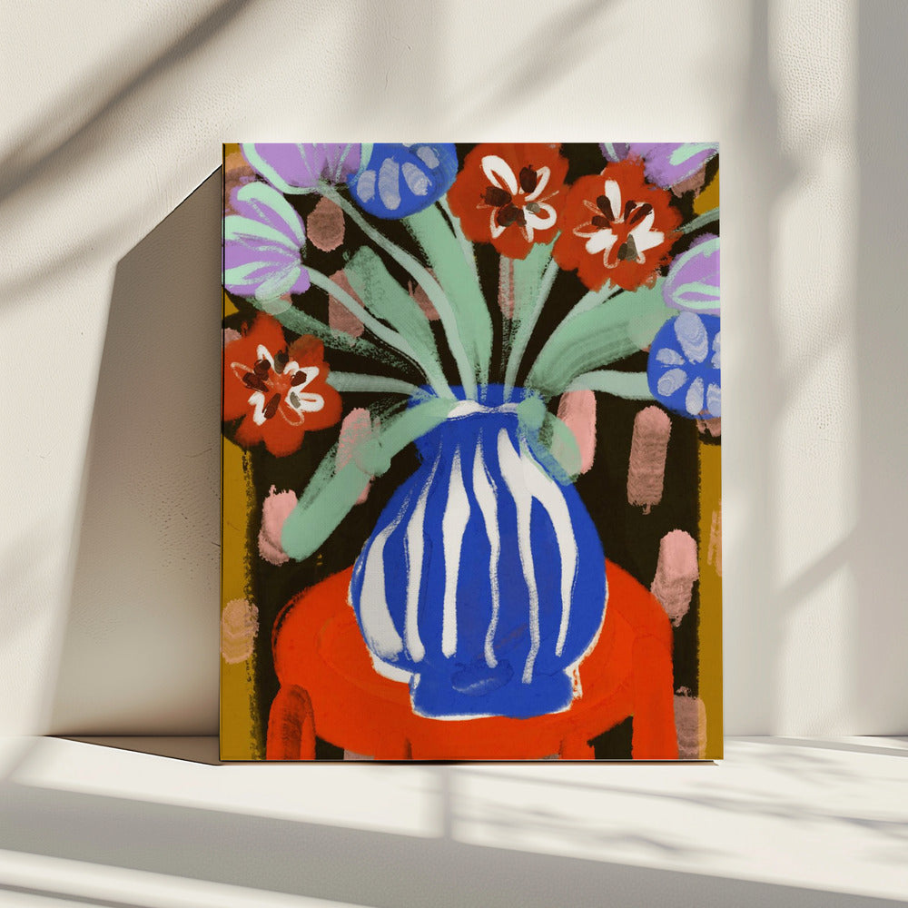 Vaas met vrolijke bloemen | Canvas