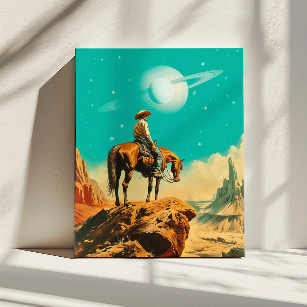 Een westerse astronaut | Canvas
