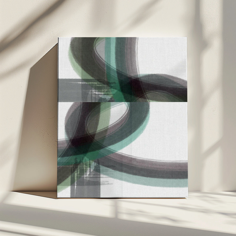 Groene Curve 2 | Canvas