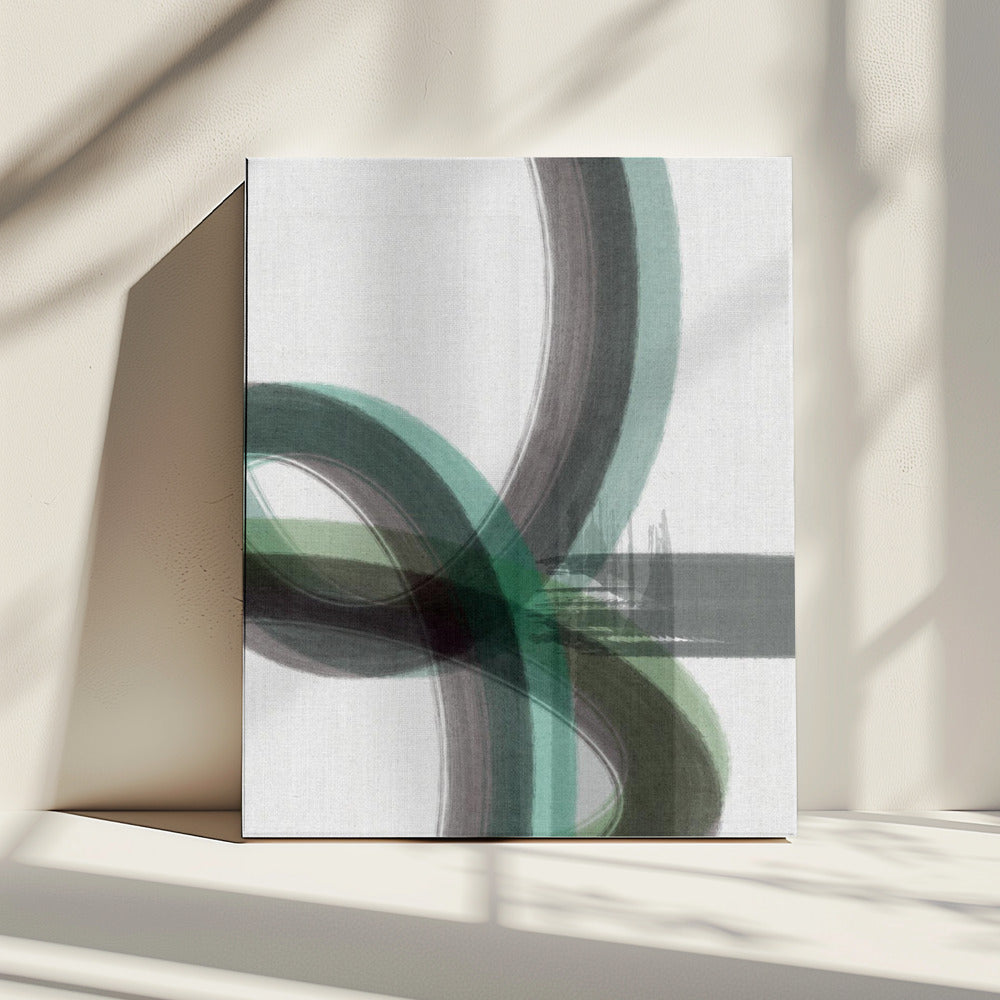 Groene curve 1 | Canvas