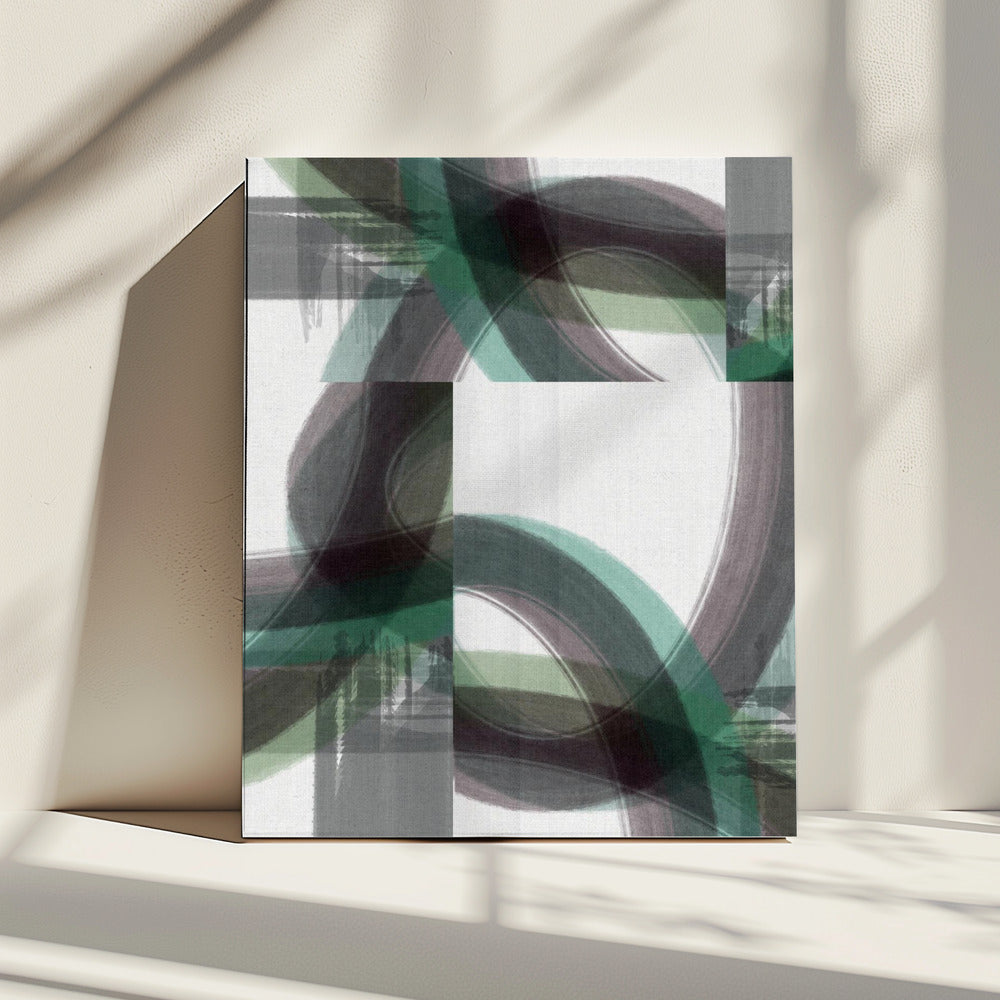 Groene Curve 3 | Canvas