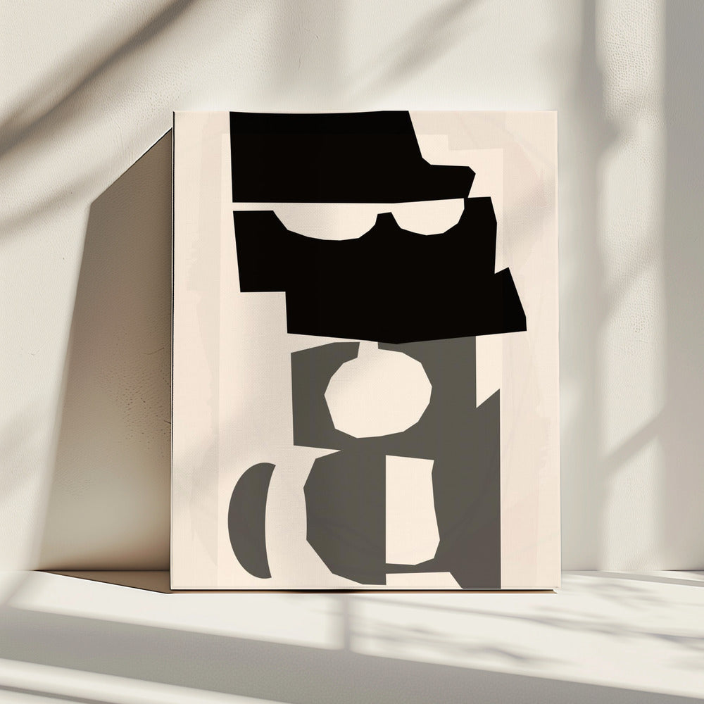 Zwart-witte uitgesneden vormen 2 | Canvas