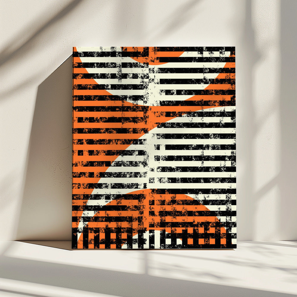 Gestreepte geometrische flow | Canvas