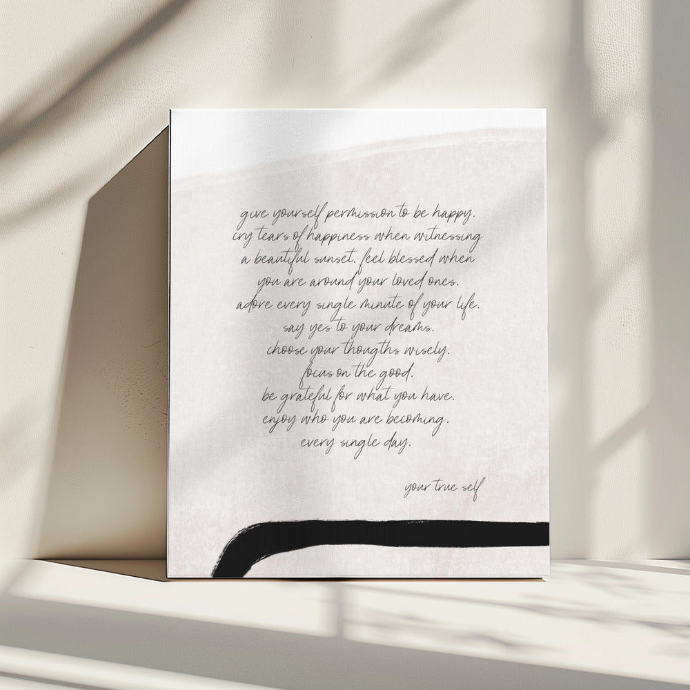 Give Yourself Permission To Be Happy | Canvas
