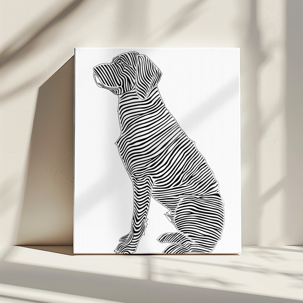 Lijnenkunst Hond | Canvas