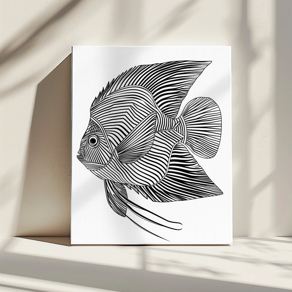 Lijnenkunst Vis | Canvas