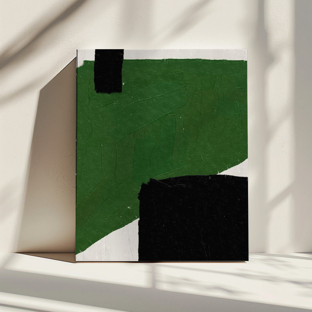 Smaragdgroene abstractie | Canvas