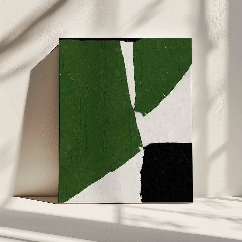 Abstracte groene vormen | Canvas